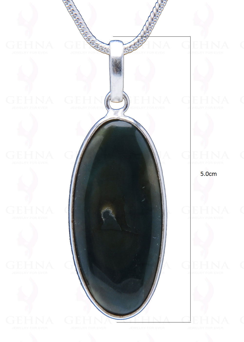 Creek Jasper Gemstone Studded Pendant In.925 Silver Overlay GP3987