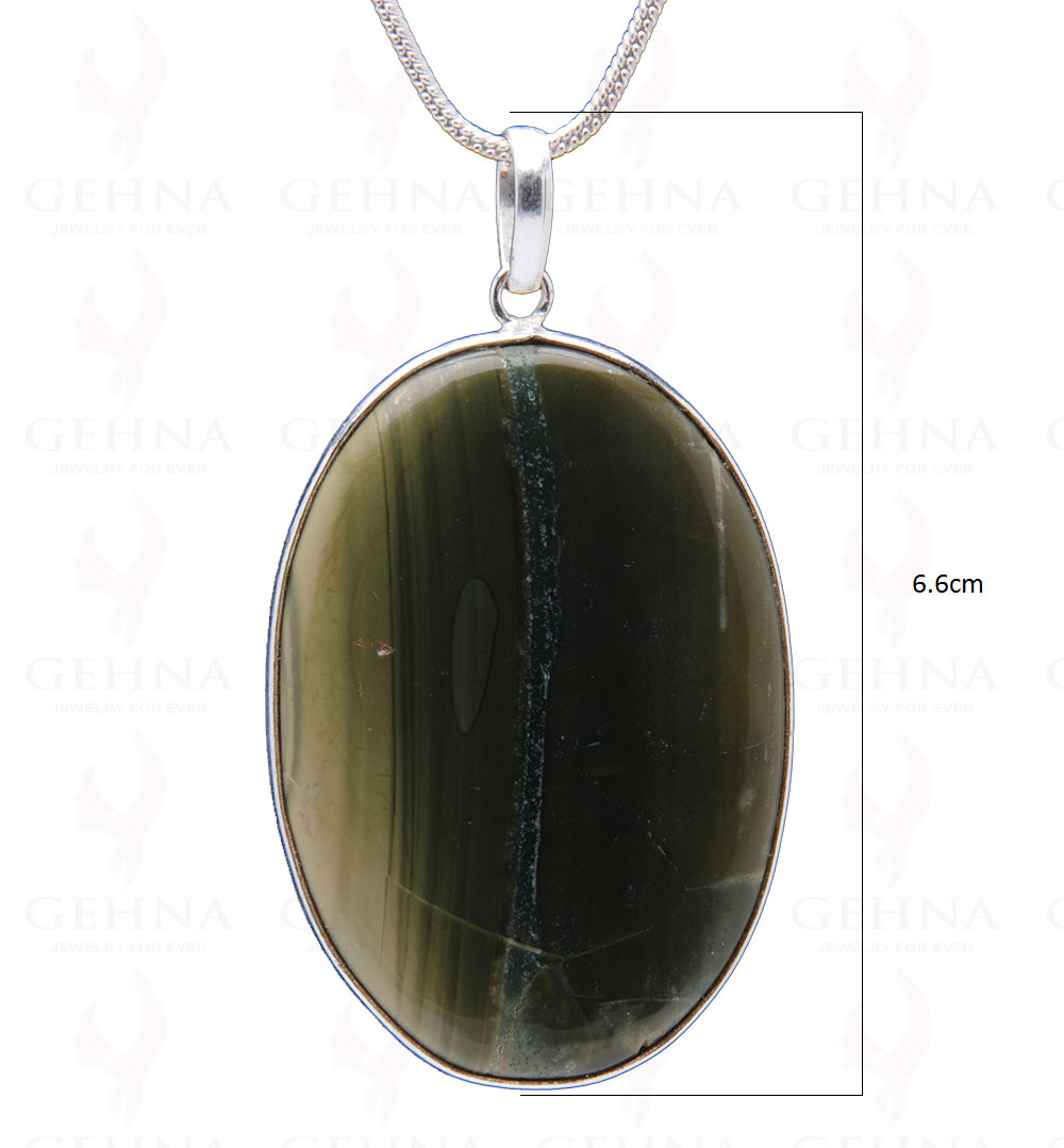 Creek Jasper Gemstone Studded Pendant In.925 Silver Overlay GP3991