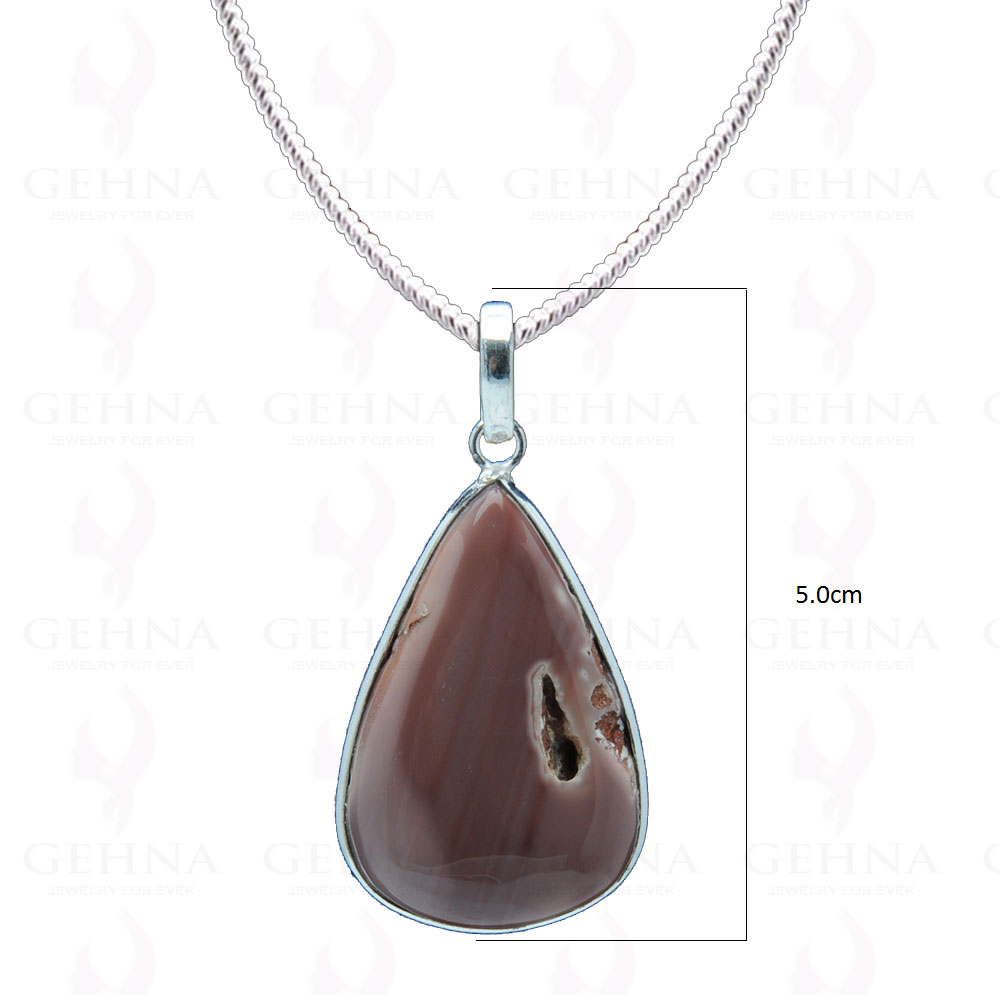 Creek Jasper Gemstone Studded Pendant In.925 Silver Overlay GP4003