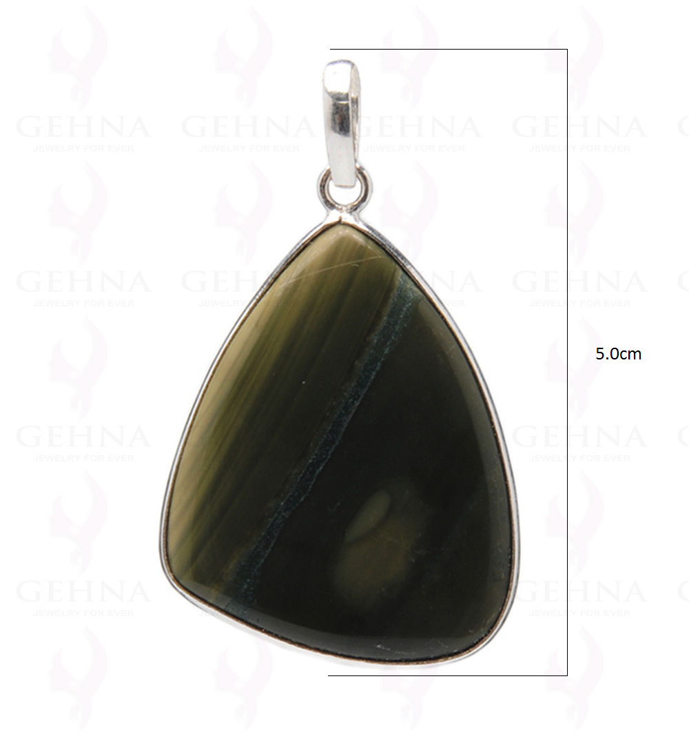 Creek Jasper Gemstone Studded Pendant In.925 Silver Overlay GP4024