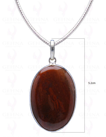 Iron Tiger’S Eye Gemstone Studded Pendant In.925 Silver Overlay GP4028
