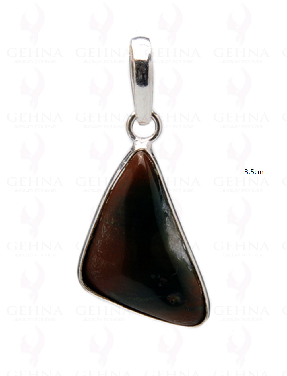 Creek Jasper Gemstone Studded Pendant In.925 Silver Overlay GP4036