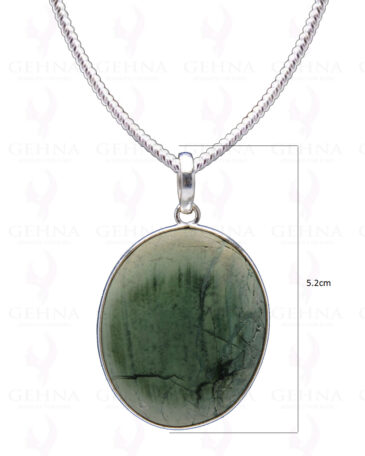 Desert Sage Jasper Gemstone Studded Pendant In.925 Silver Overlay GP4042