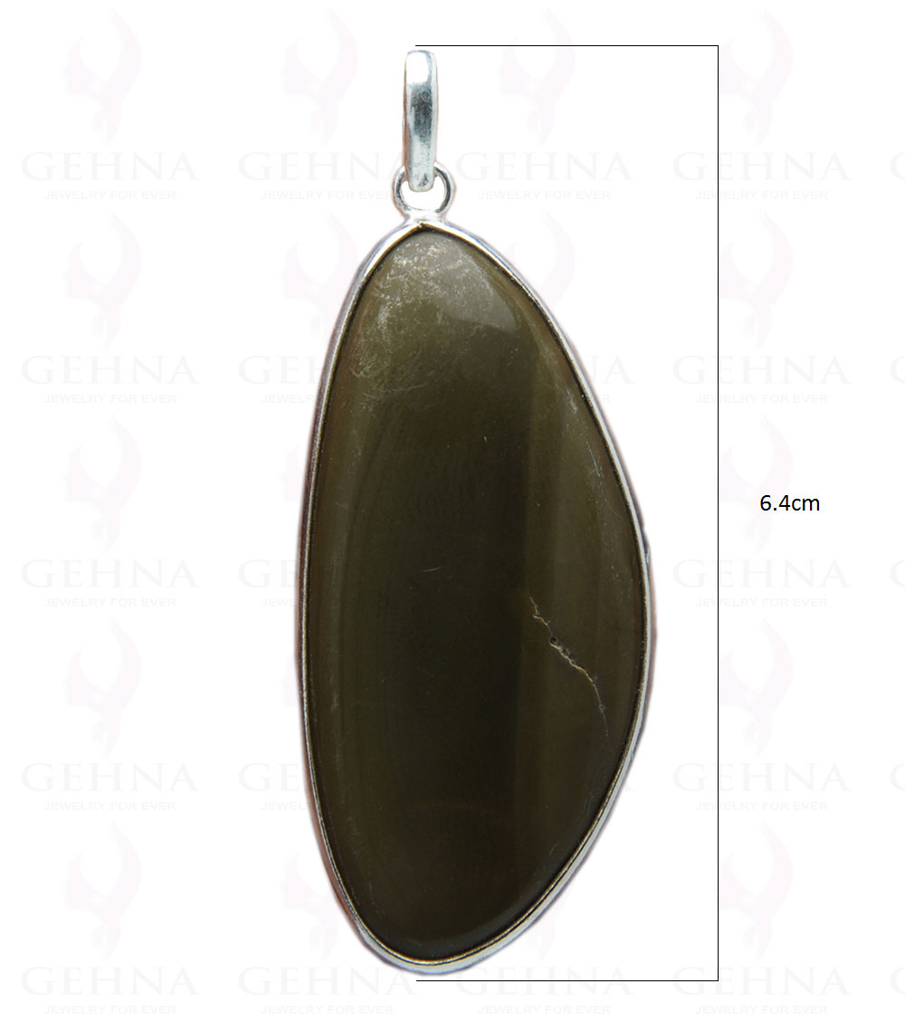 Creek Jasper Gemstone Studded Pendant In.925 Silver Overlay GP4091