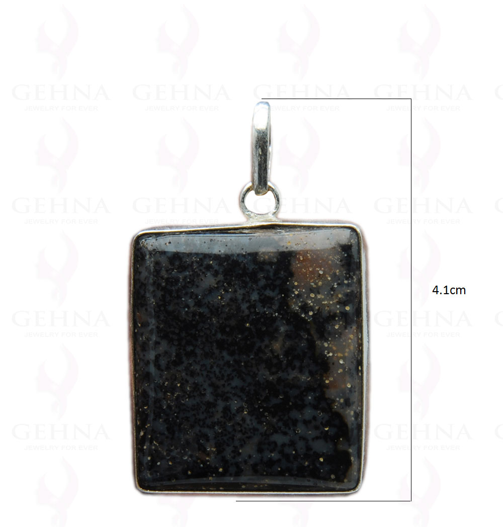 Dendritic Agate Gemstone Studded Pendant In.925 Silver Overlay GP4092