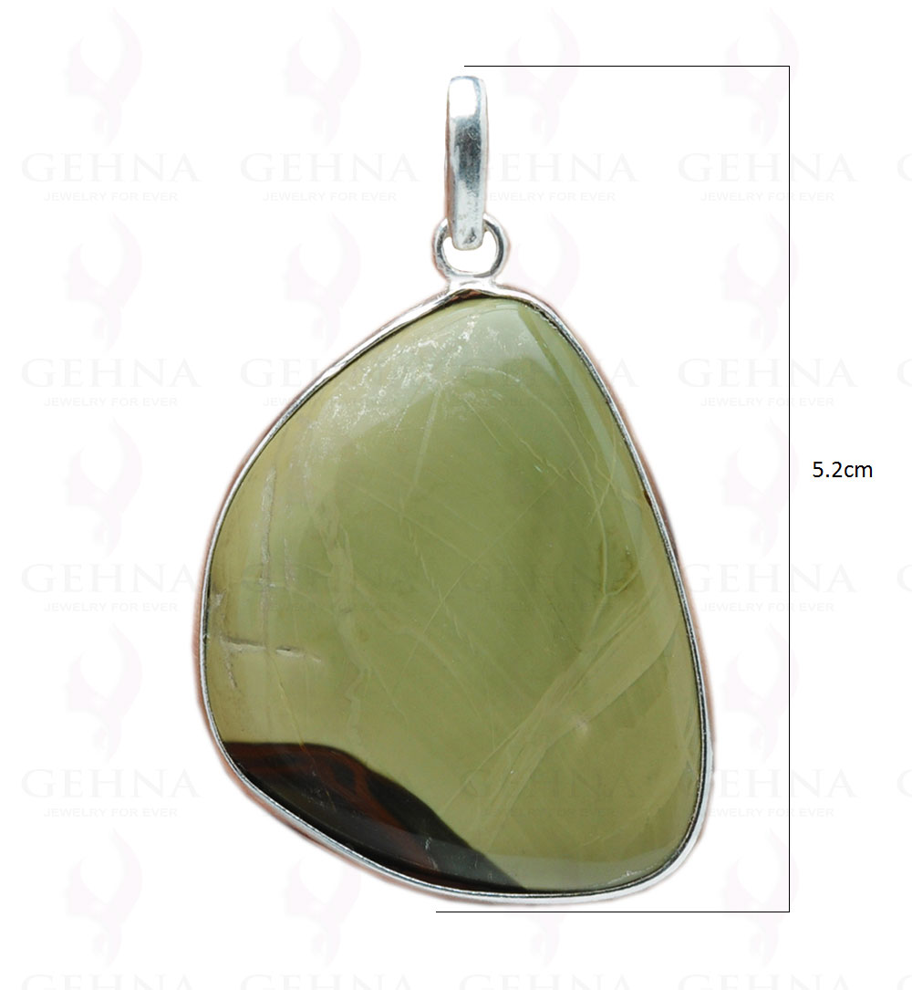 Desert Sage Jasper Gemstone Studded Pendant In.925 Silver Overlay GP4109