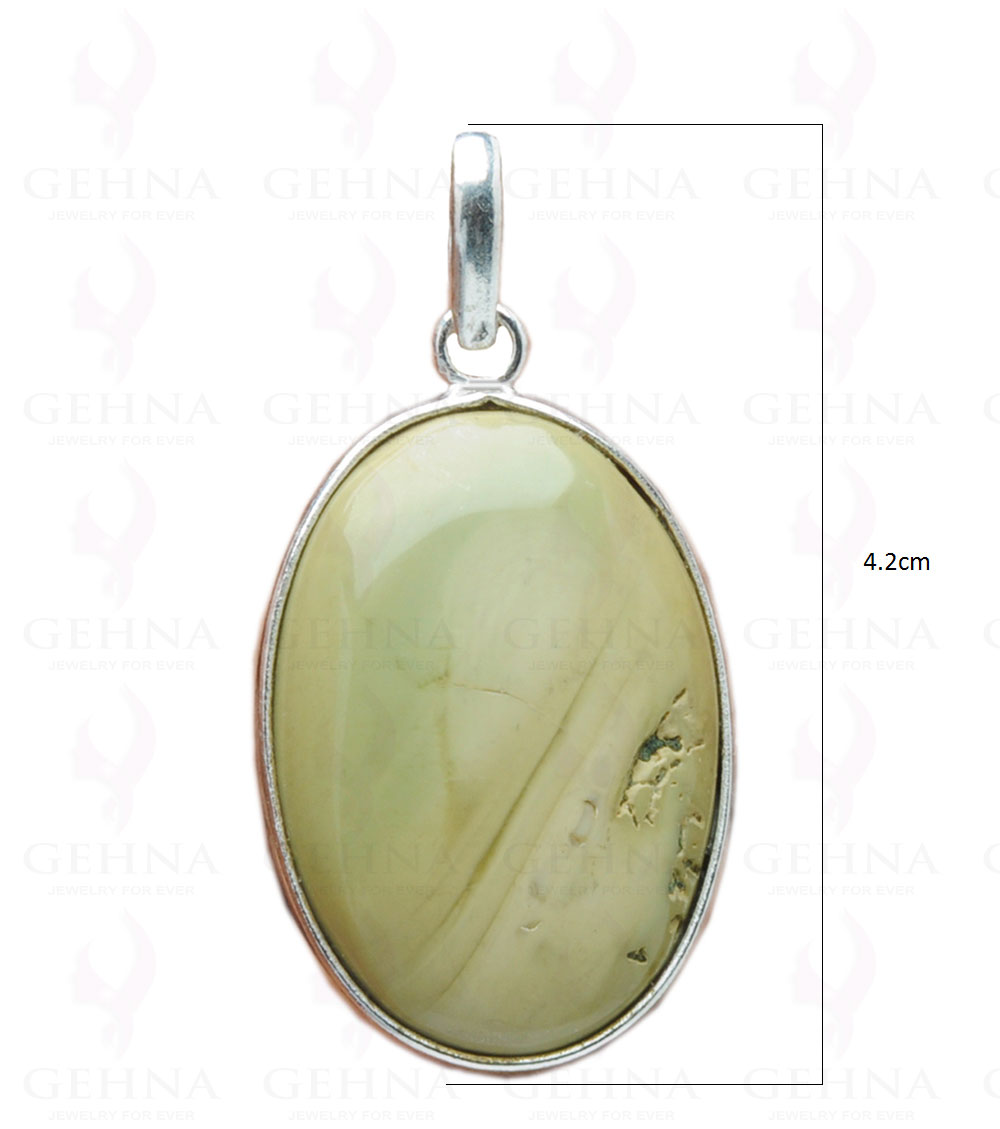 Creek Jasper Gemstone Studded Pendant In.925 Silver Overlay GP4112