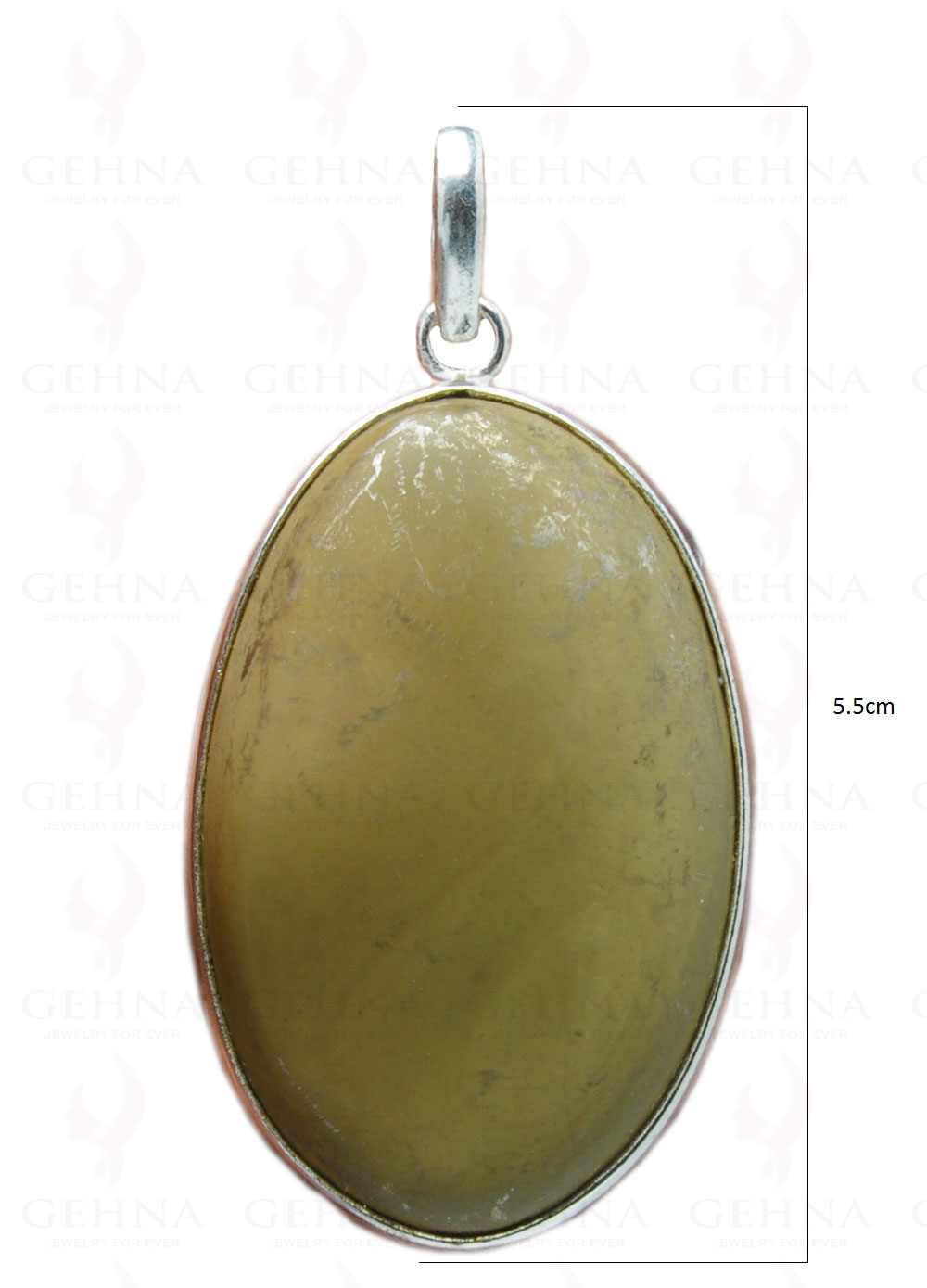 Green Creek Jasper Gemstone Studded Pendant In.925 Silver Overlay GP4116