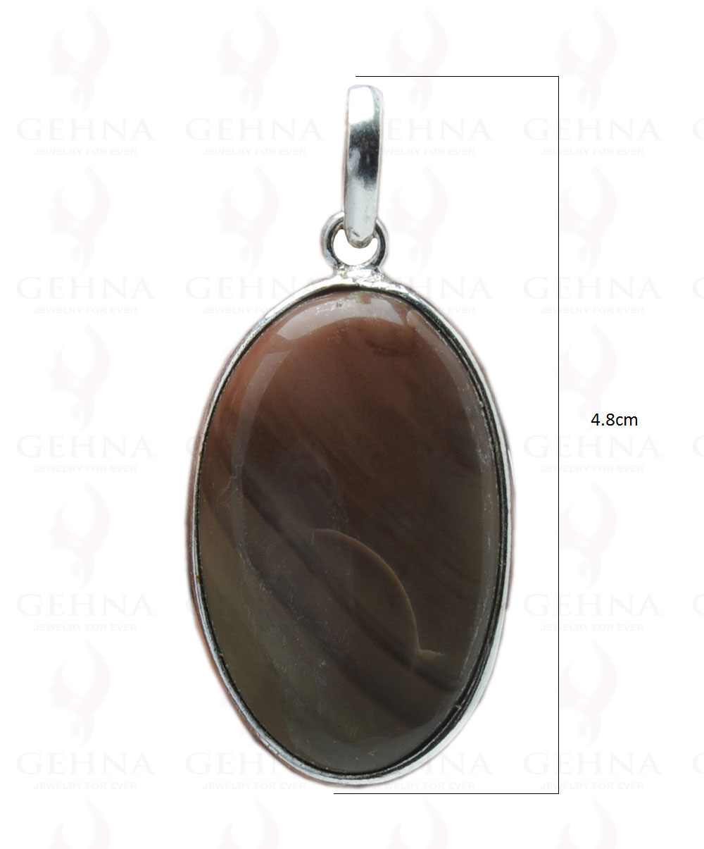 Creek Jasper Gemstone Studded Pendant In.925 Silver Overlay GP4130