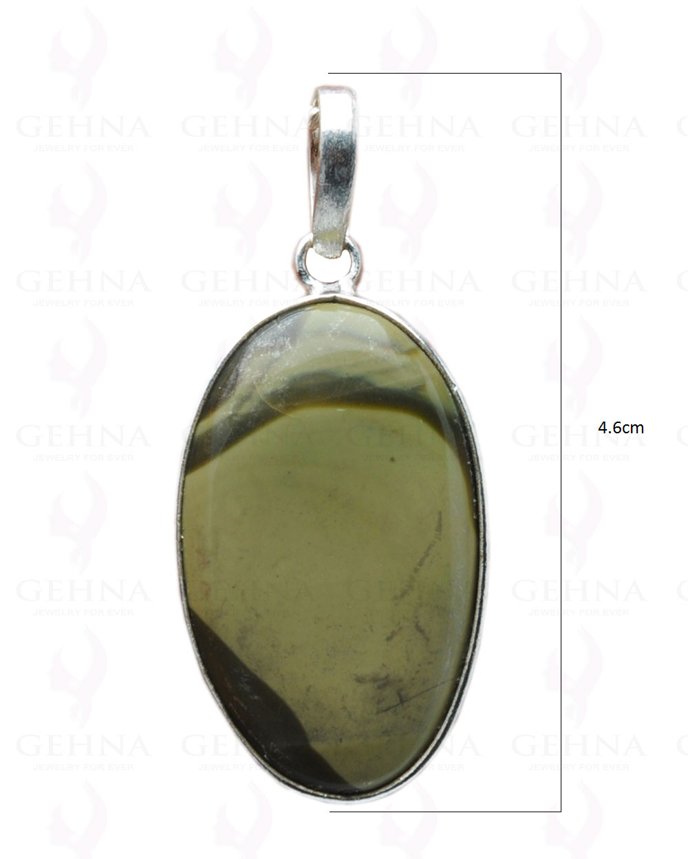 Creek Jasper Gemstone Studded Pendant In.925 Silver Overlay GP4146