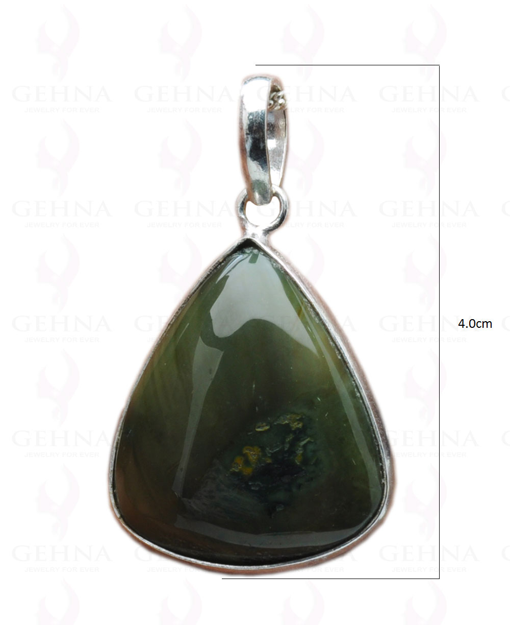 Desert Sage Jasper Gemstone Studded Pendant In.925 Silver Overlay GP4148
