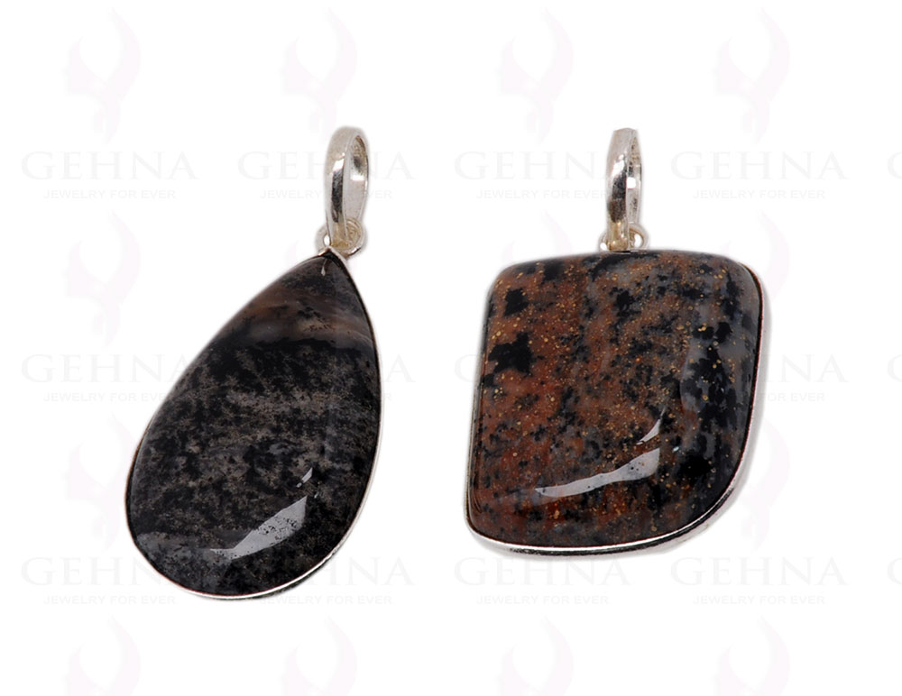 2 Pieces Iron Tiger’S Eye Gemstone Studded Pendant GP4163
