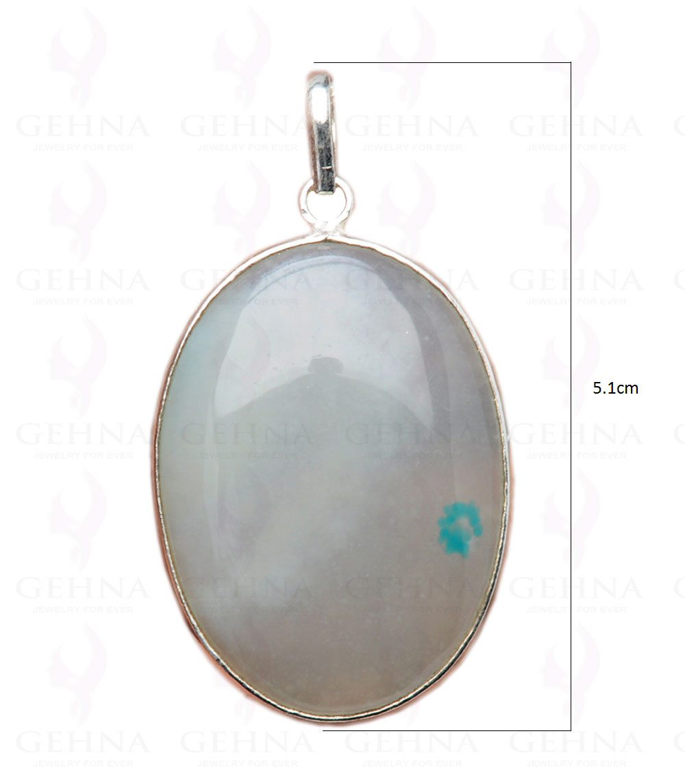 Chalcedony Gemstone Studded Pendant In.925 Silver Overlay GP4174