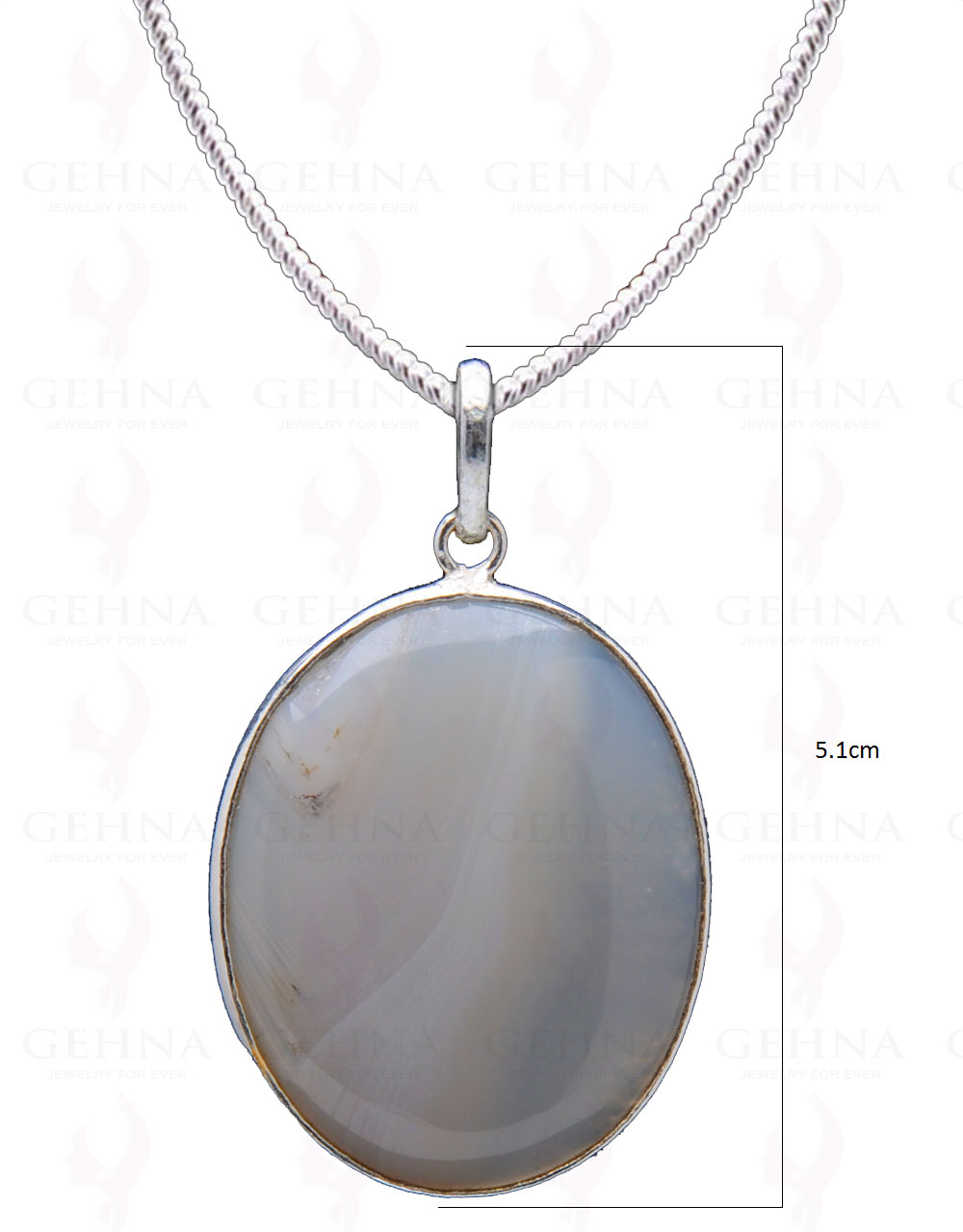 Chalcedony Gemstone Studded Pendant In.925 Silver Overlay GP4190