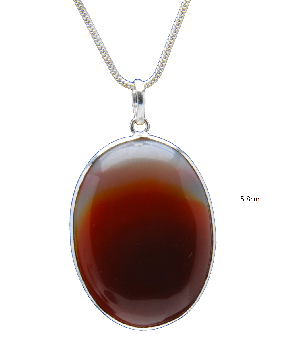 Orange Onyx Gemstone Studded Pendant In.925 Silver Overlay GP4205