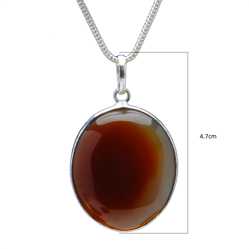 Carnelian Gemstone Studded Pendant In.925 Silver Overlay GP4207