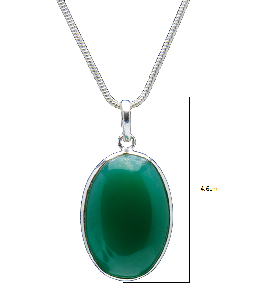 Green Onyx Gemstone Studded Pendant In.925 Silver Overlay GP4208