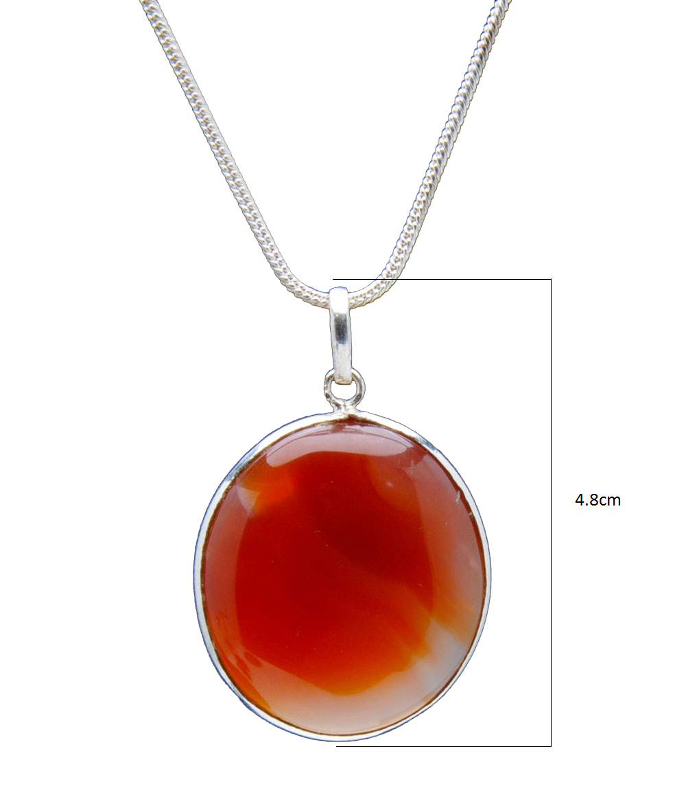 Carnelian Gemstone Studded Pendant In.925 Silver Overlay GP4210