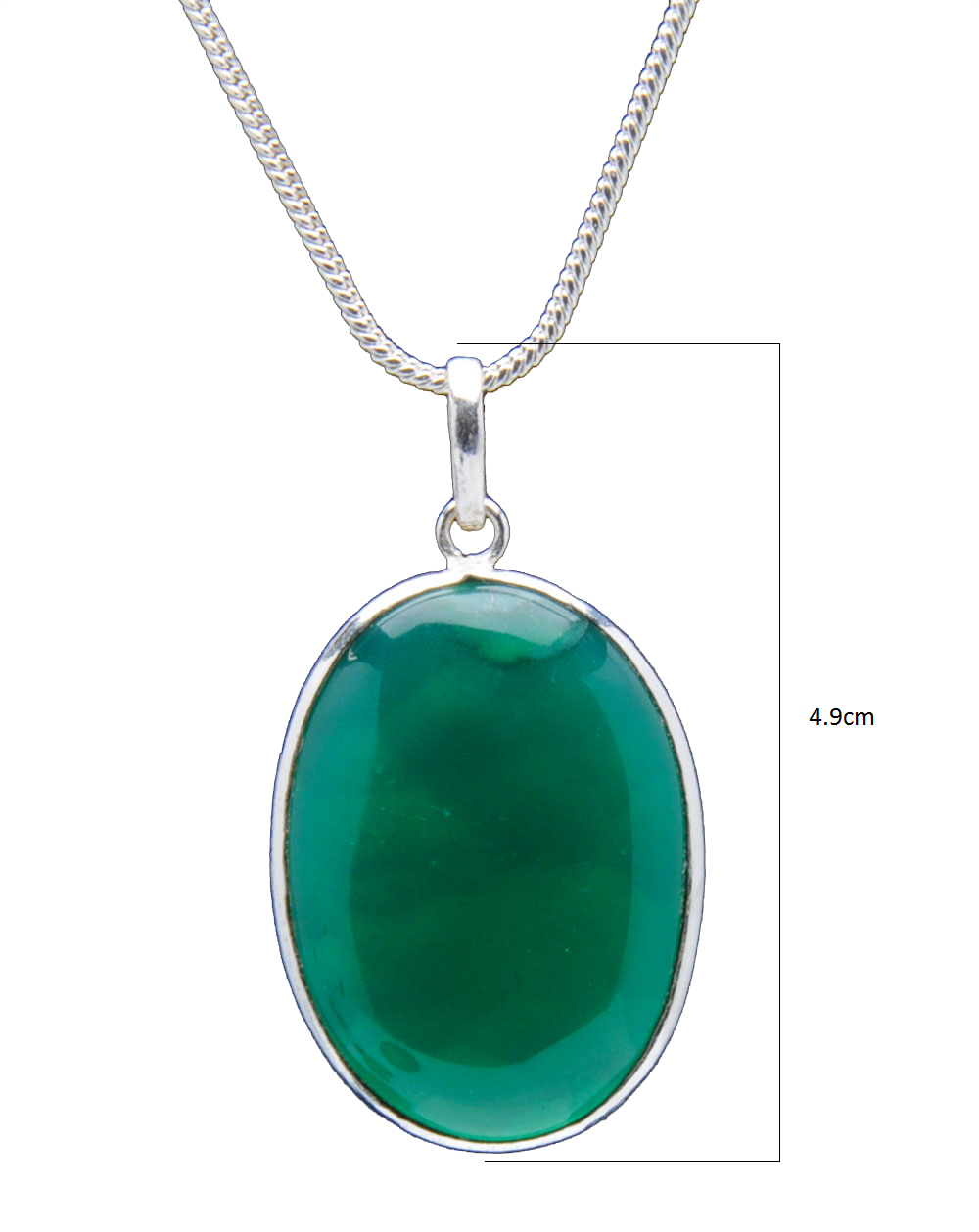 Green Onyx Gemstone Studded Pendant In.925 Silver Overlay GP4228