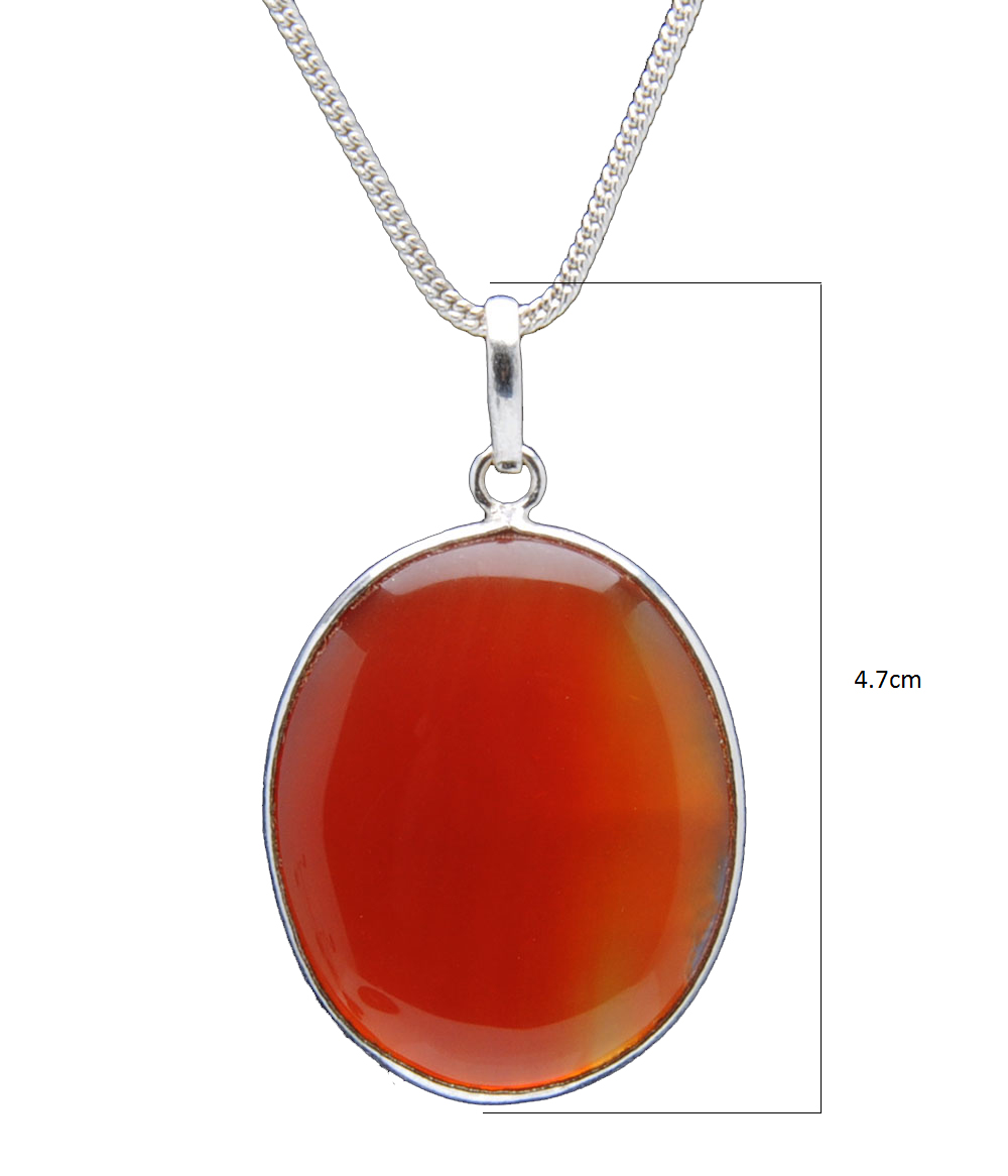 Carnelian Gemstone Studded Pendant In.925 Silver Overlay GP4229