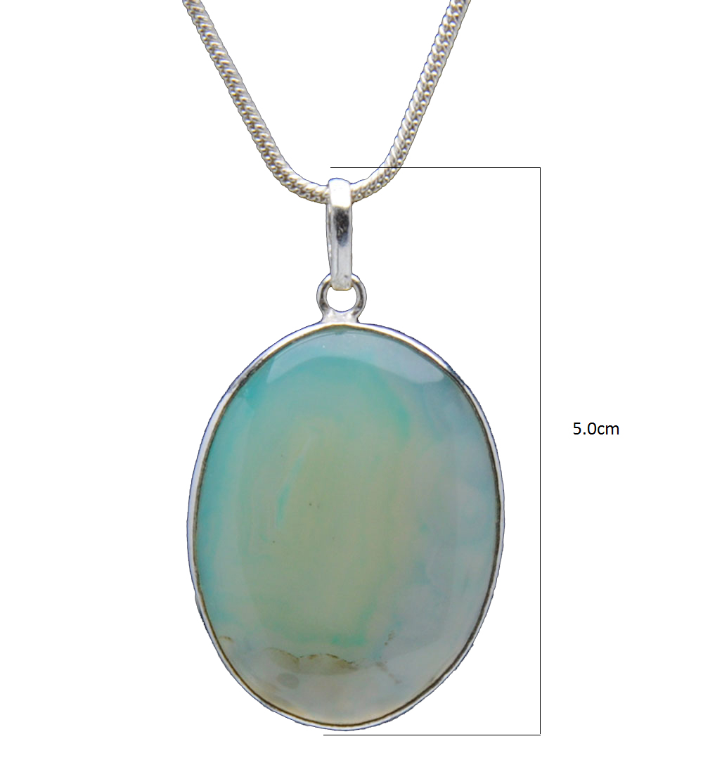 Banded Agate Gemstone Studded Pendant In.925 Silver Overlay GP4233