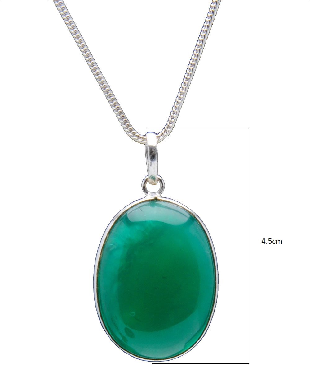 Green Onyx Gemstone Studded Pendant In.925 Silver Overlay GP4235