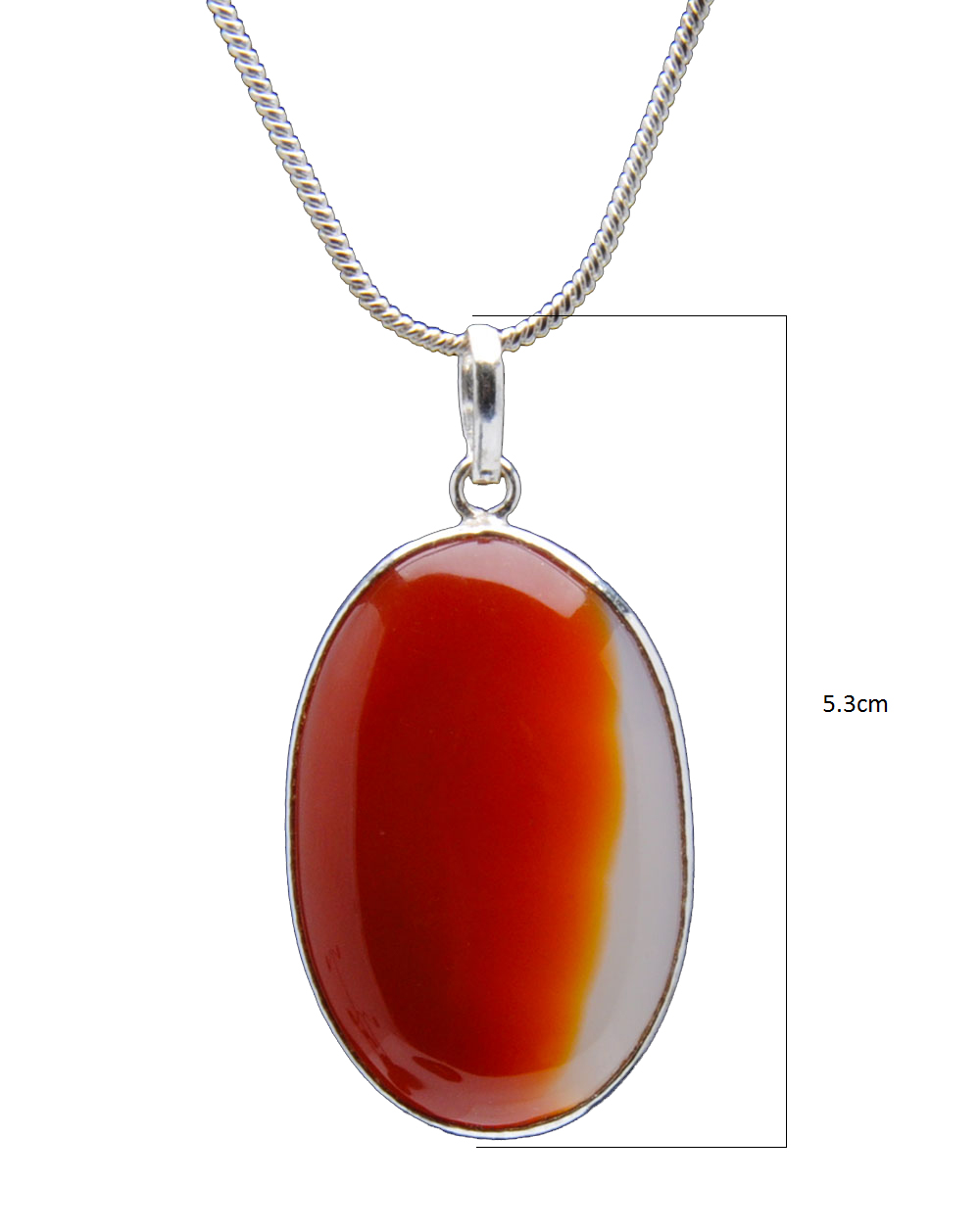 Orange Onyx Gemstone Studded Pendant In.925 Silver Overlay GP4237