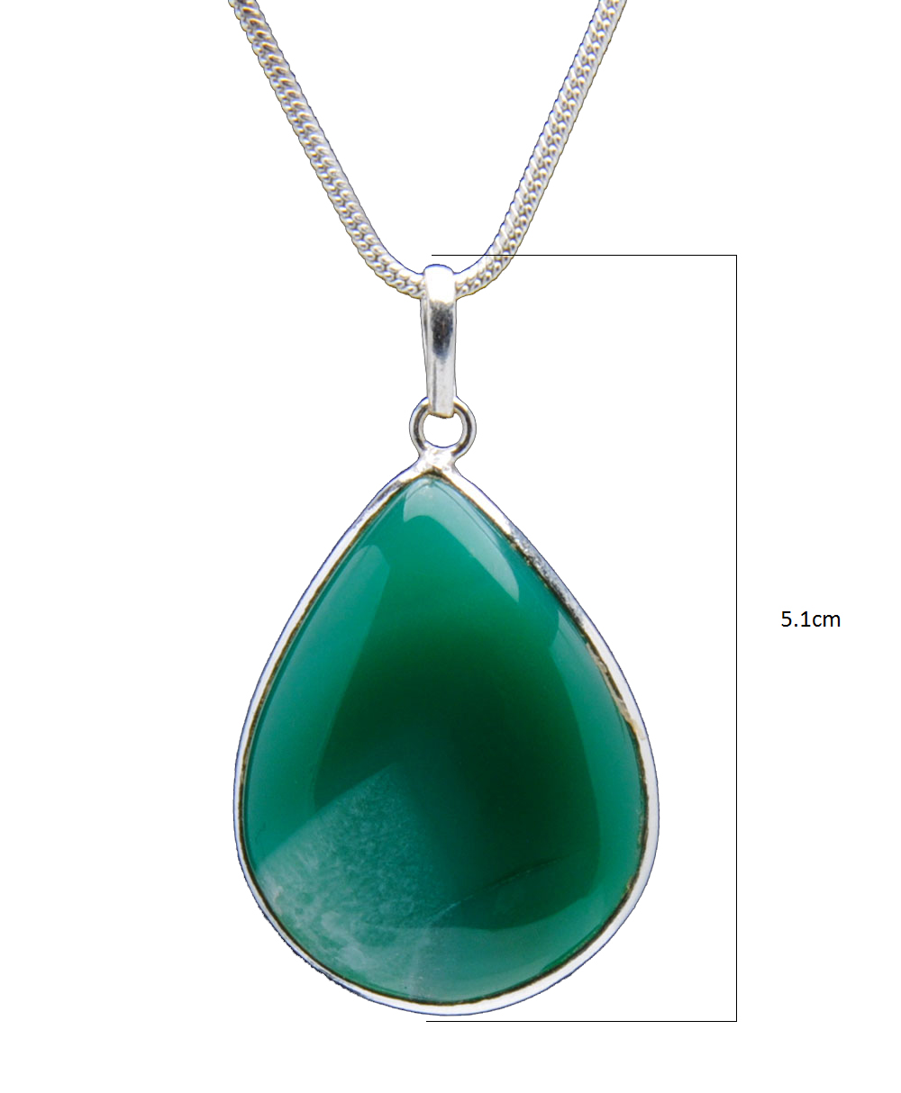 Green Onyx Gemstone Studded Pendant In.925 Silver Overlay GP4238
