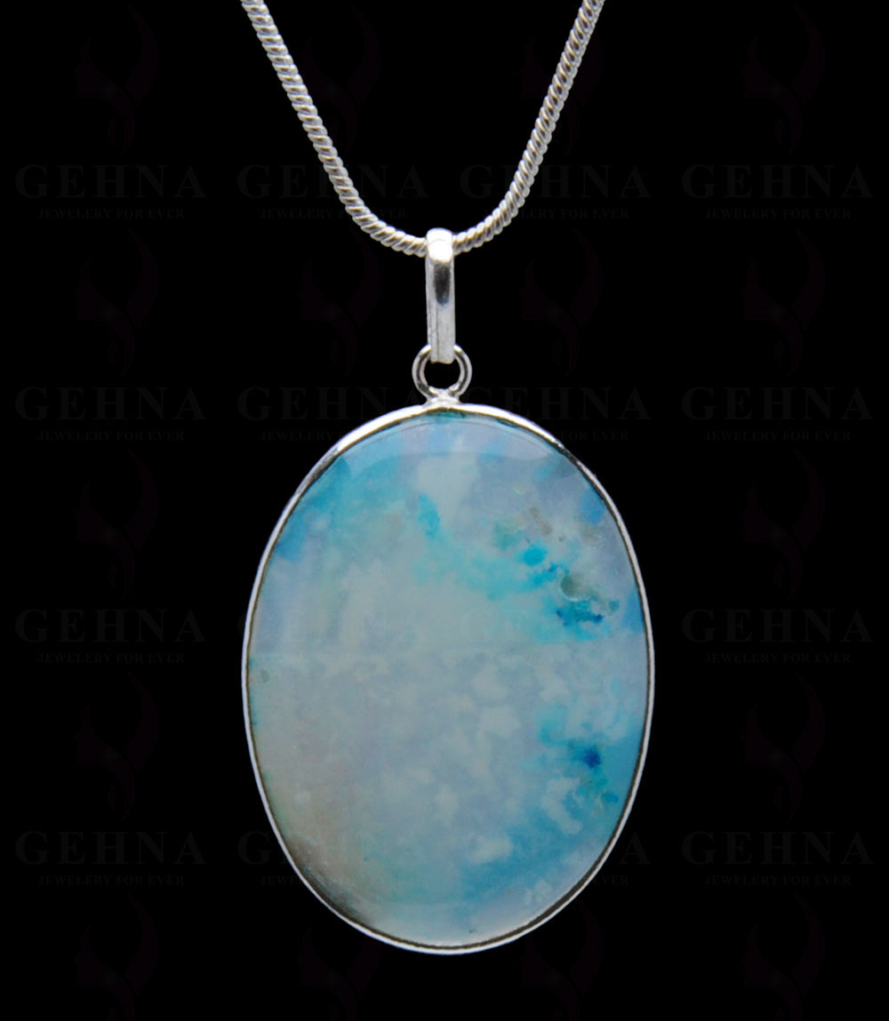 Banded Agate Gemstone Studded Pendant In.925 Silver Overlay GP4244