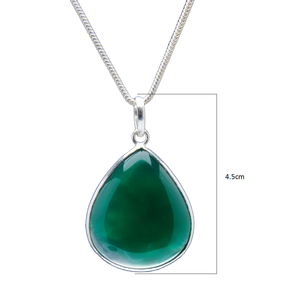 Green Onyx Gemstone Studded Pendant In.925 Silver Overlay GP4247