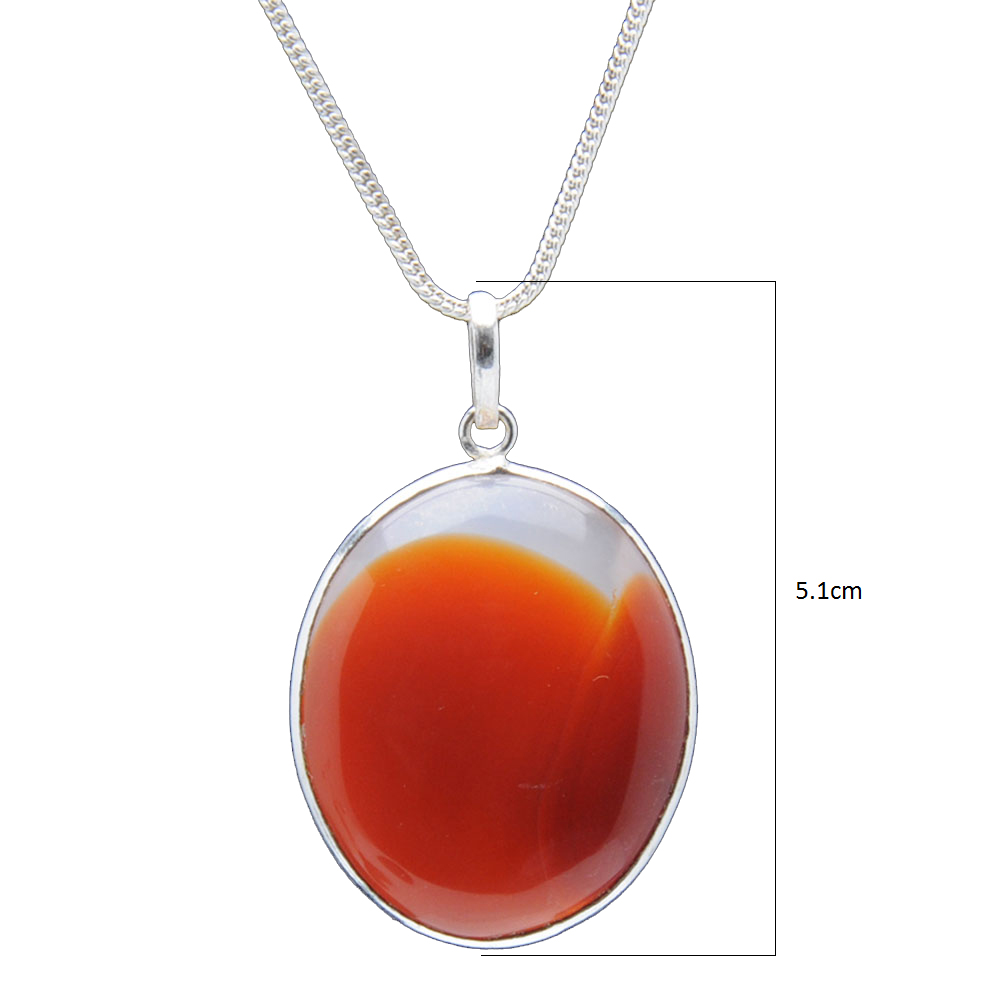 Orange Onyx Gemstone Studded Pendant In.925 Silver Overlay GP4248