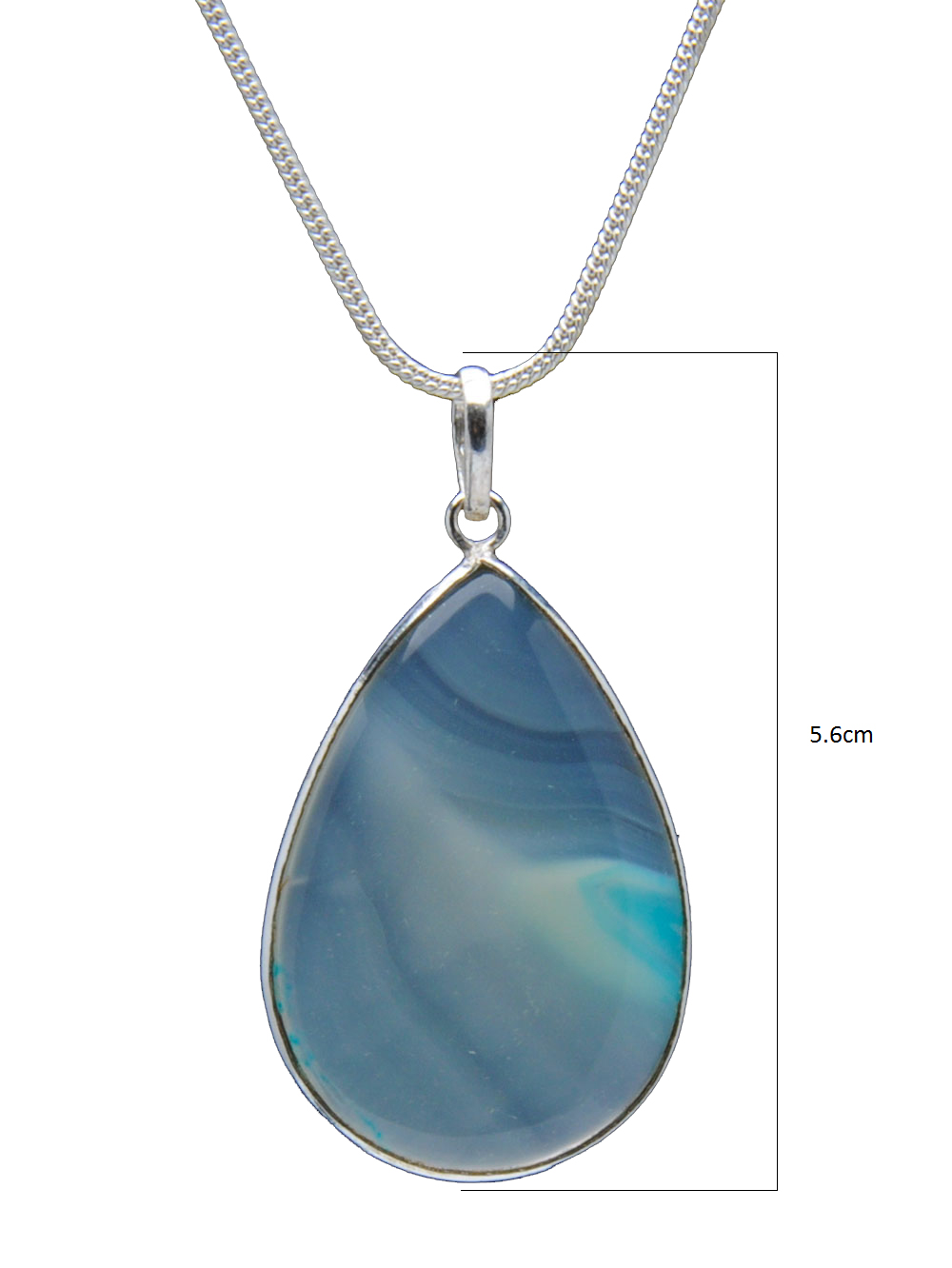 Banded Agate Gemstone Studded Pendant In.925 Silver Overlay GP4249