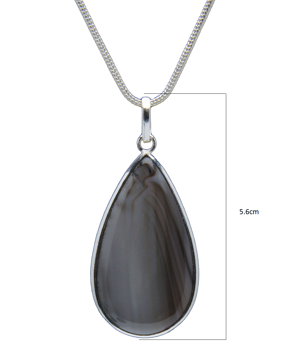 Banded Agate Gemstone Studded Pendant In.925 Silver Overlay GP4250