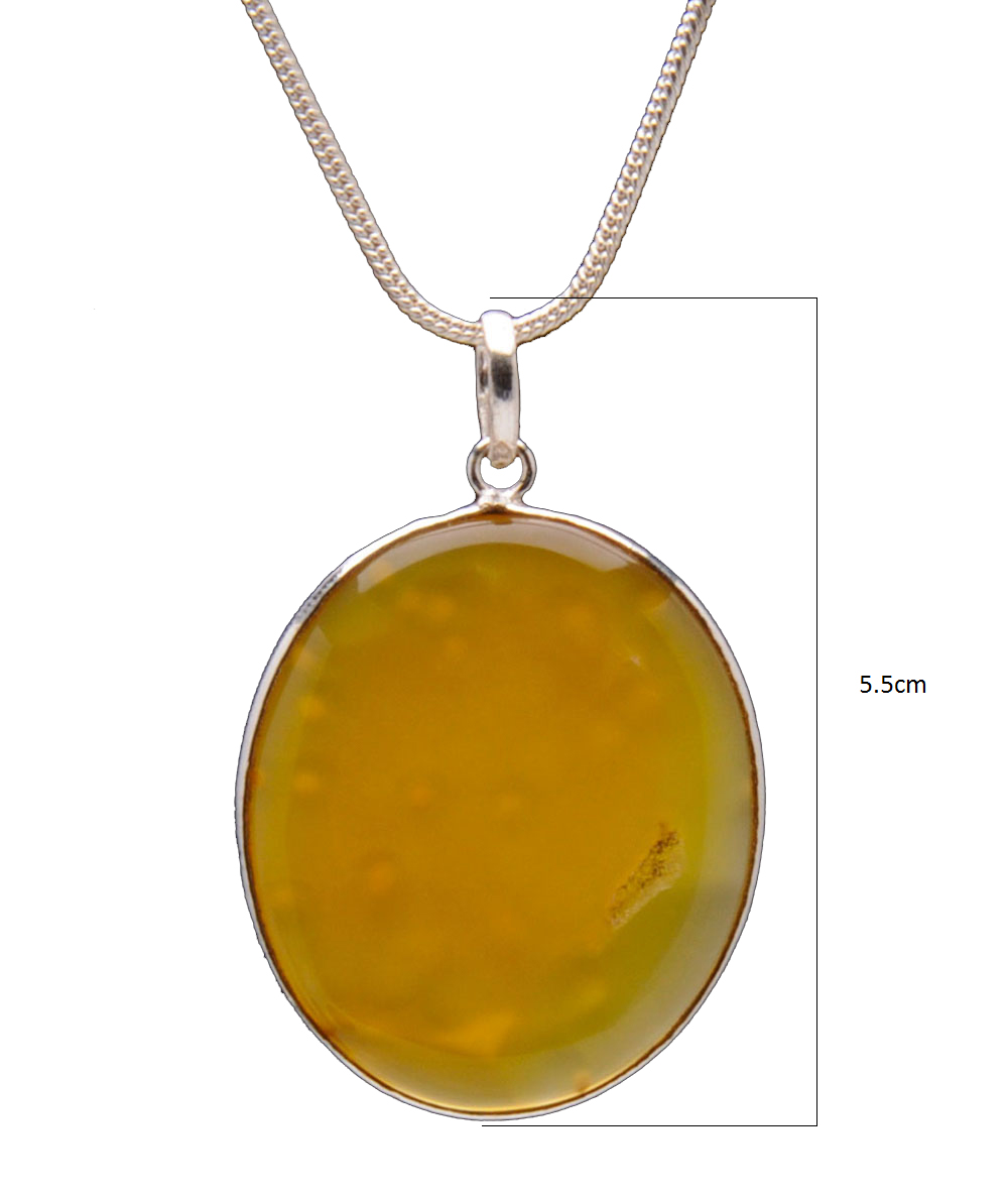 Yellow Onyx Gemstone Studded Pendant In.925 Silver Overlay GP4260