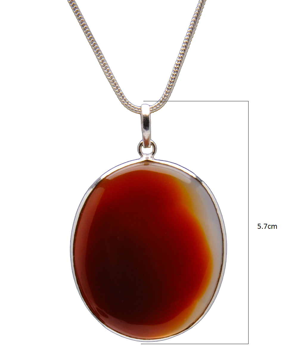 Orange Onyx Gemstone Studded Pendant In.925 Silver Overlay GP4285