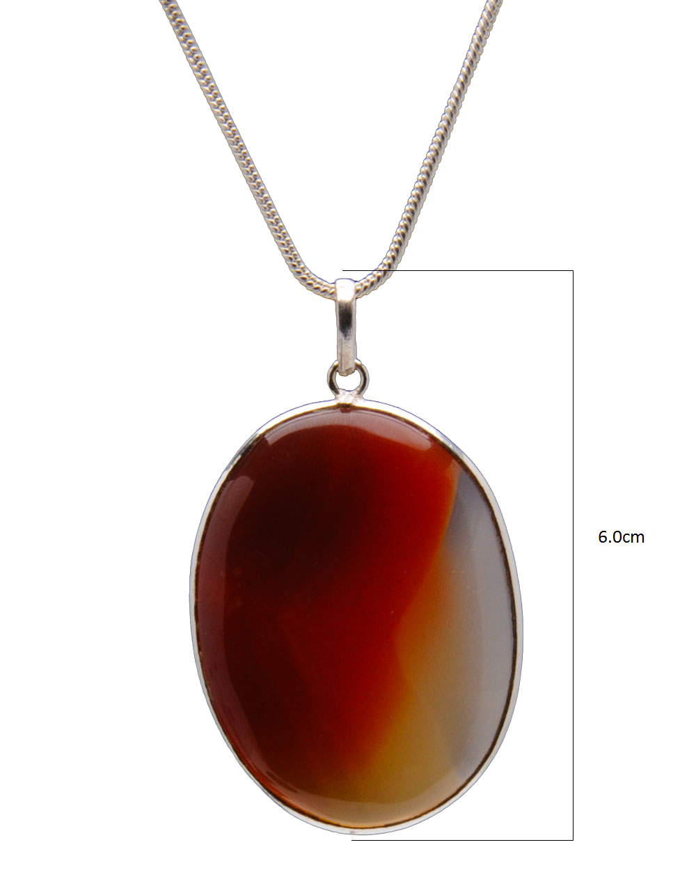Orange Onyx Gemstone Studded Pendant In.925 Silver Overlay GP4290