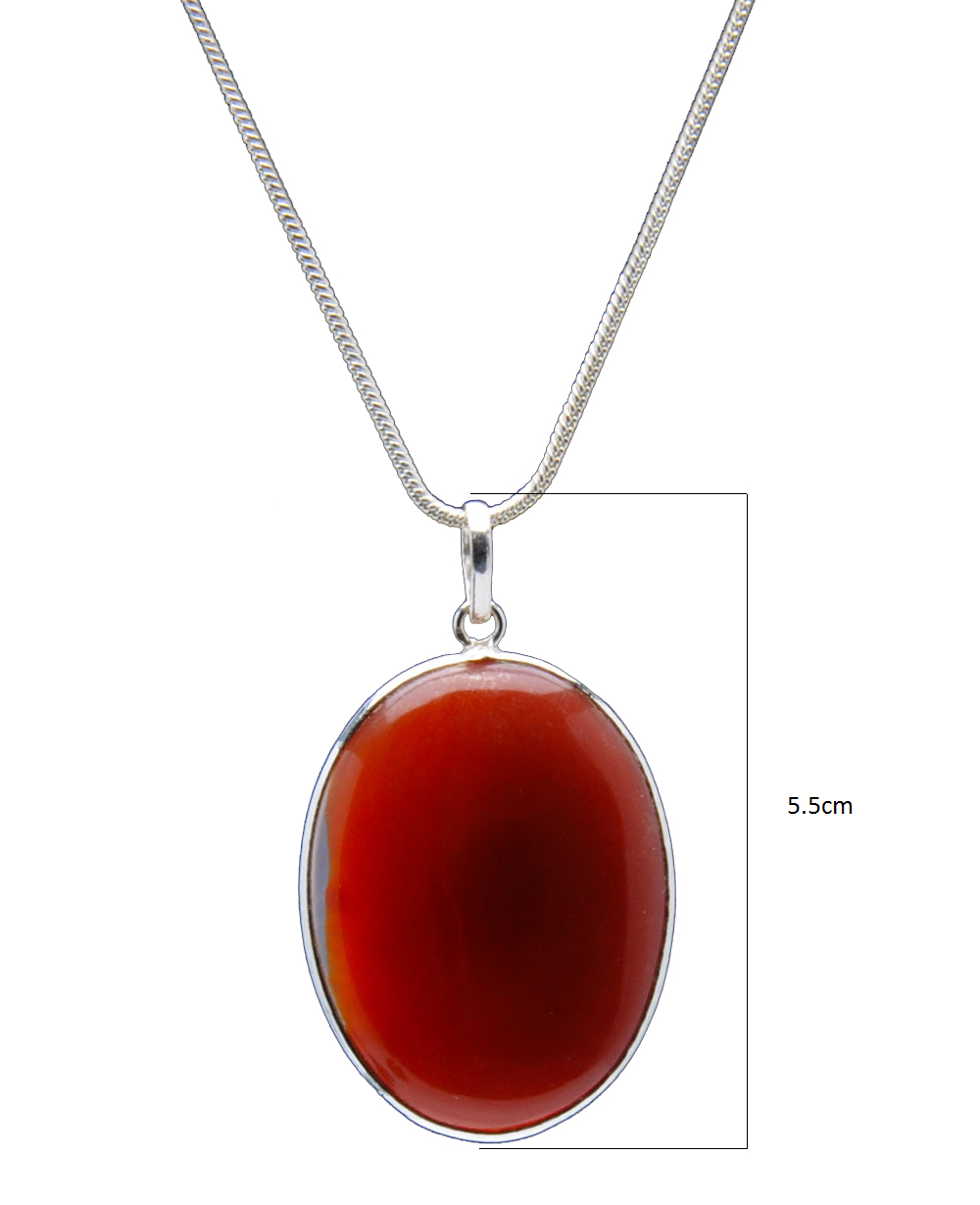 Carnelian Gemstone Studded Pendant In.925 Silver Overlay GP4299