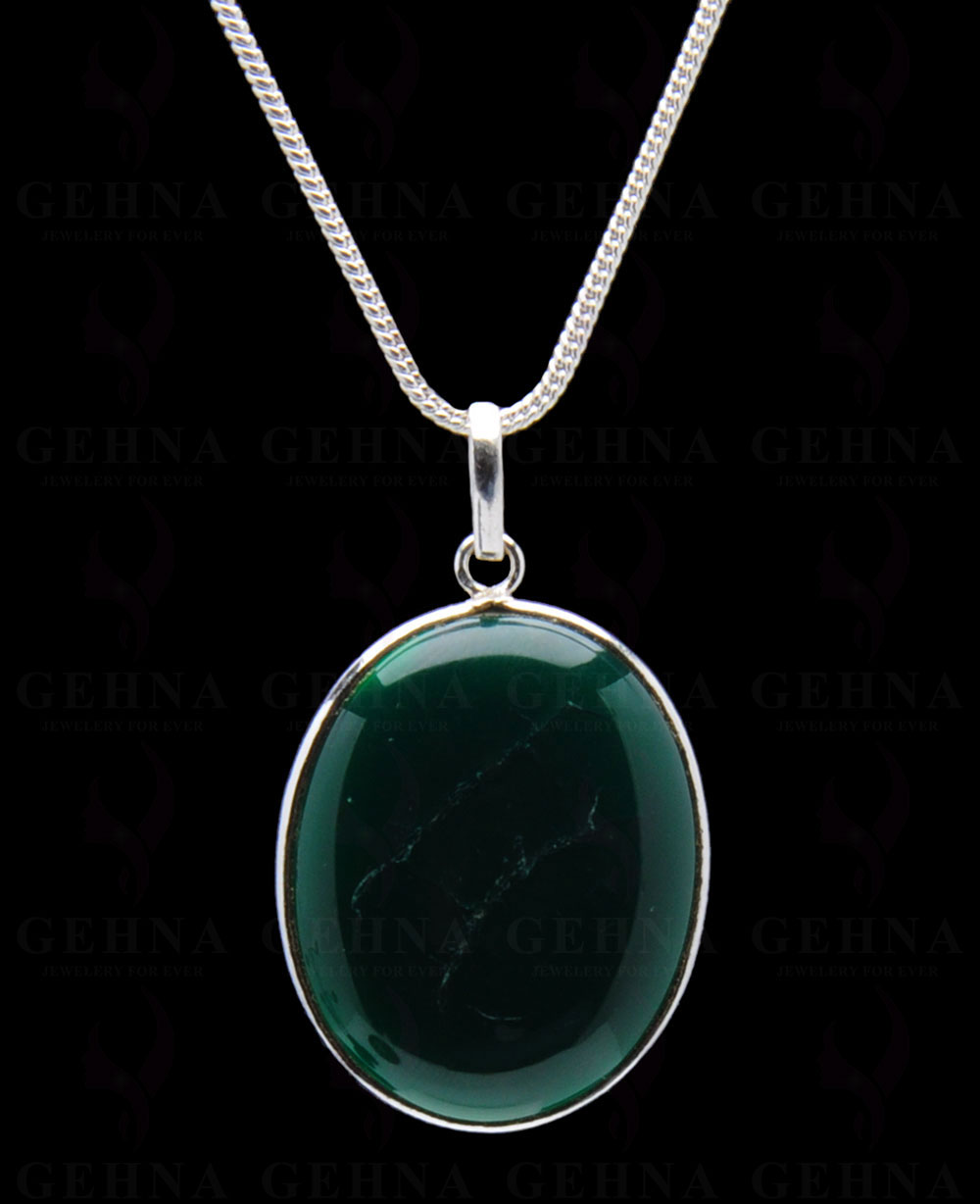 Banded Agate Gemstone Studded Pendant In.925 Silver Overlay GP4300