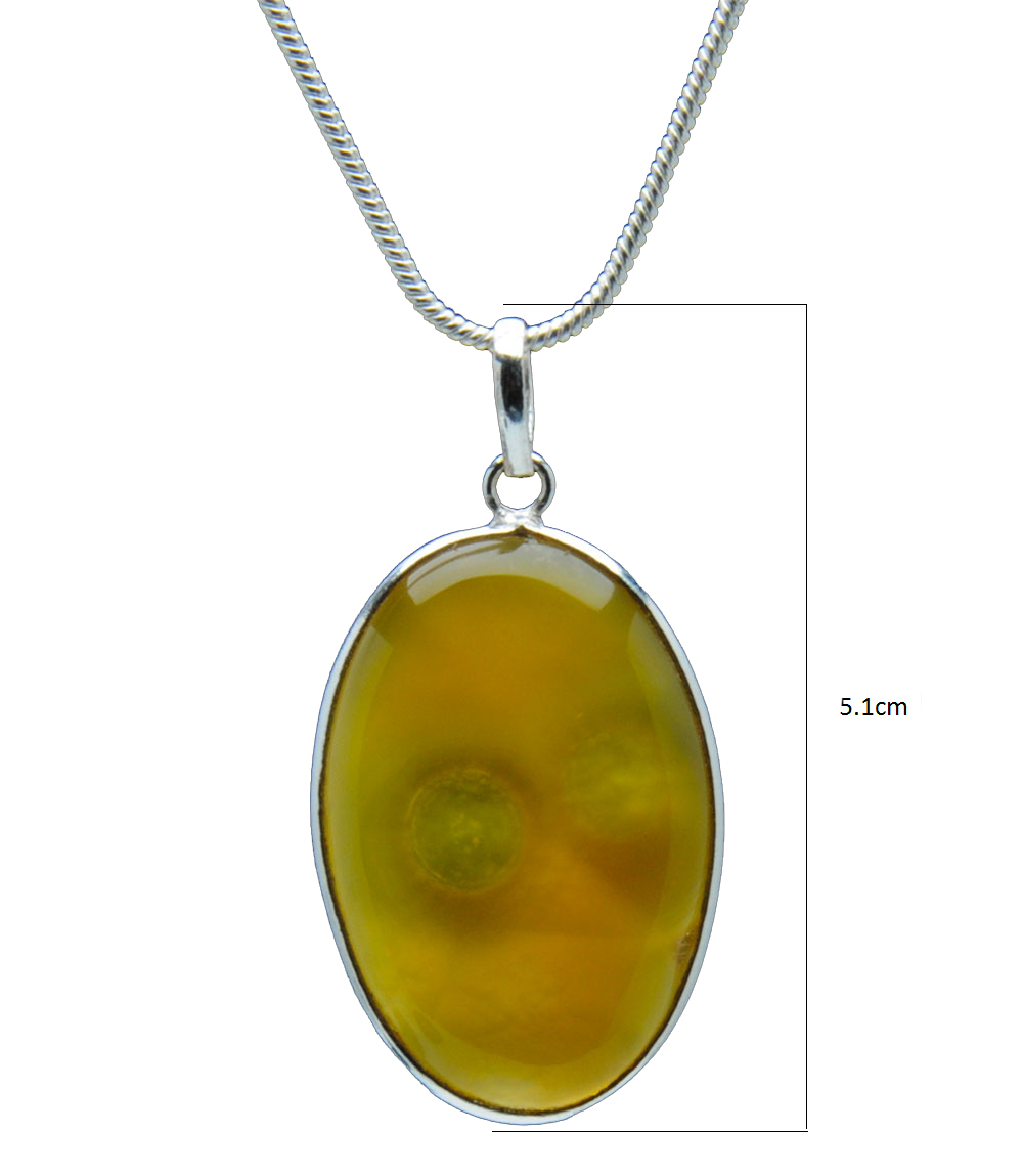 Yellow Onyx Gemstone Studded Pendant In.925 Silver Overlay GP4305