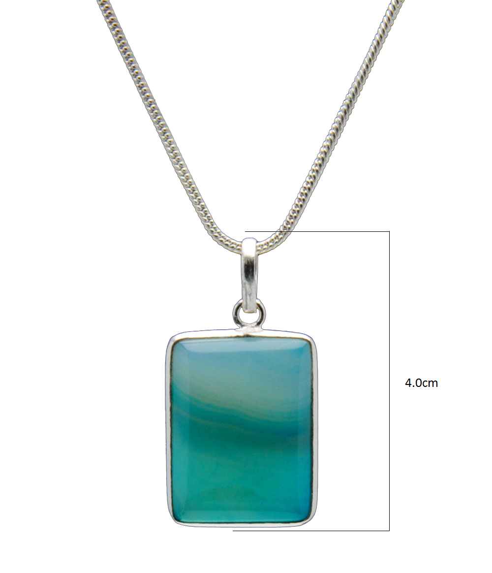 Banded Agate Gemstone Studded Pendant In.925 Silver Overlay GP4309