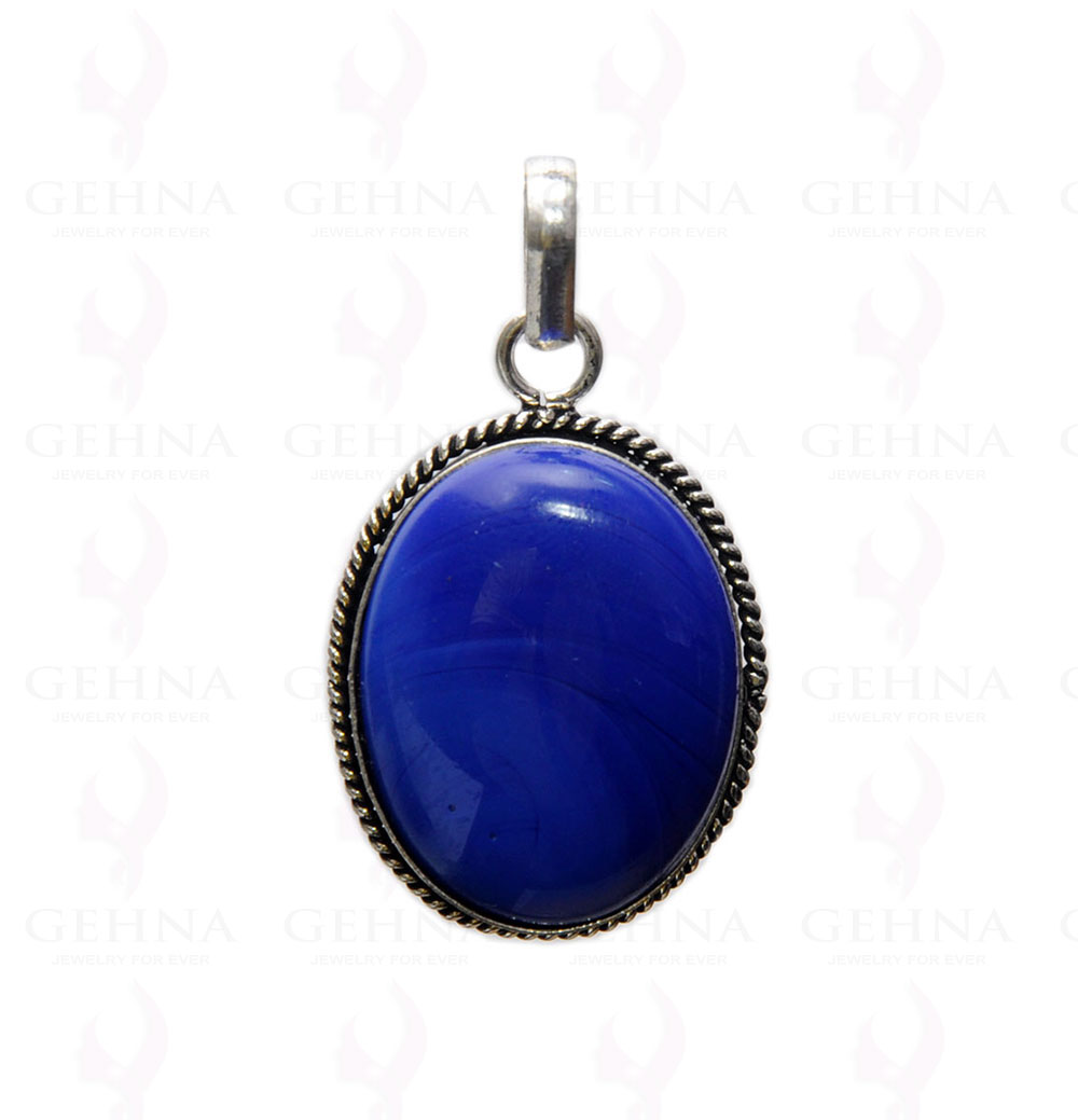 Lapis Lazuli Gemstone Studded Pendant In .925 Silver Overlay GP4319