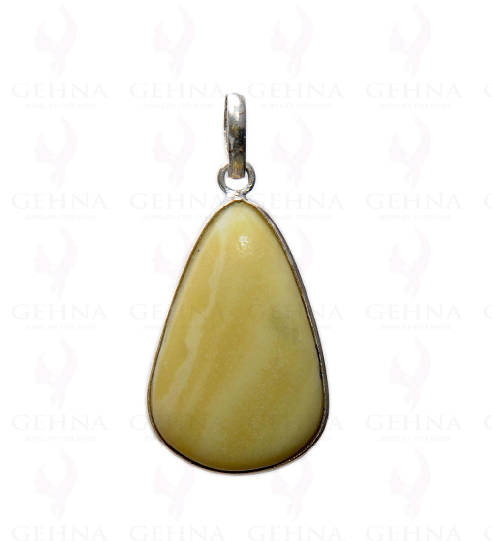 Gaspeite Gemstone Studded Pendant In .925 Silver Overlay GP4326