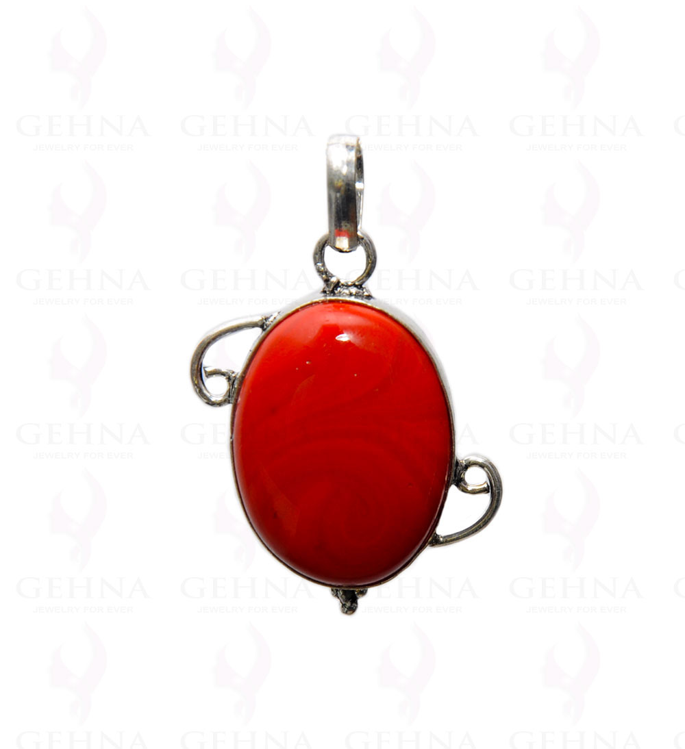 Jasper Gemstone Studded Pendant In .925 Silver Overlay GP4327