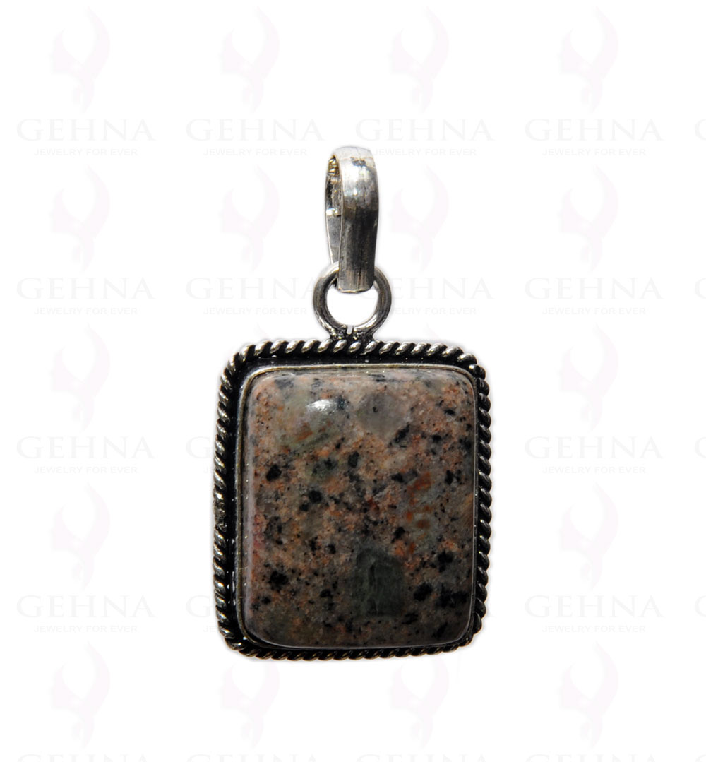 Jasper Gemstone Studded Pendant In .925 Silver Overlay GP4335