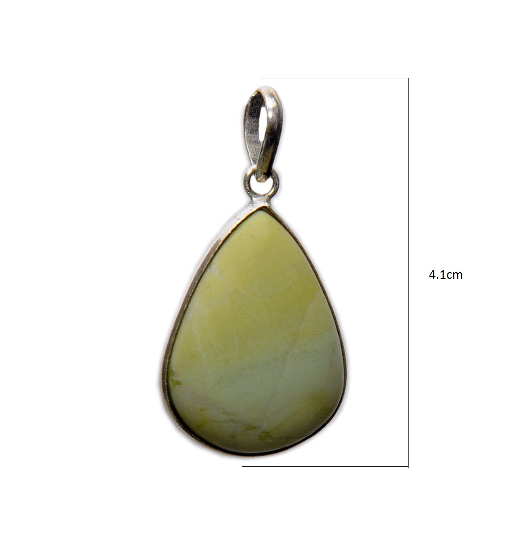 Gaspeite Gemstone Studded Pendant In .925 Silver Overlay GP4340