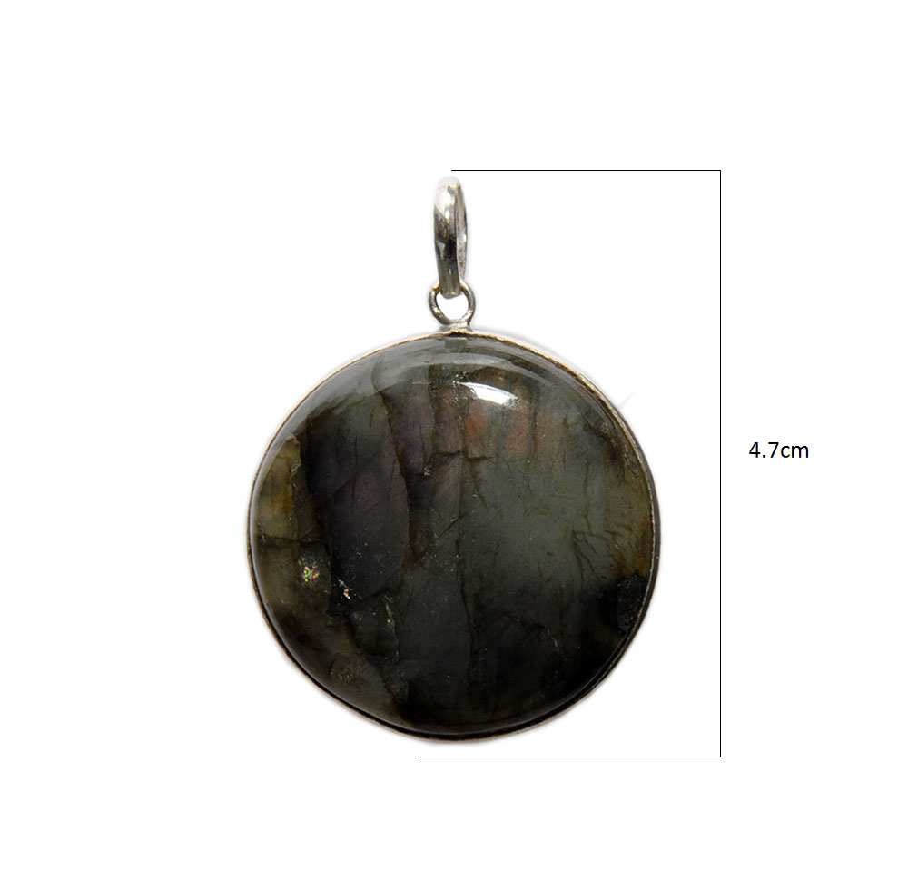 Labradorite Gemstone Studded Pendant In .925 Silver Overlay GP4352