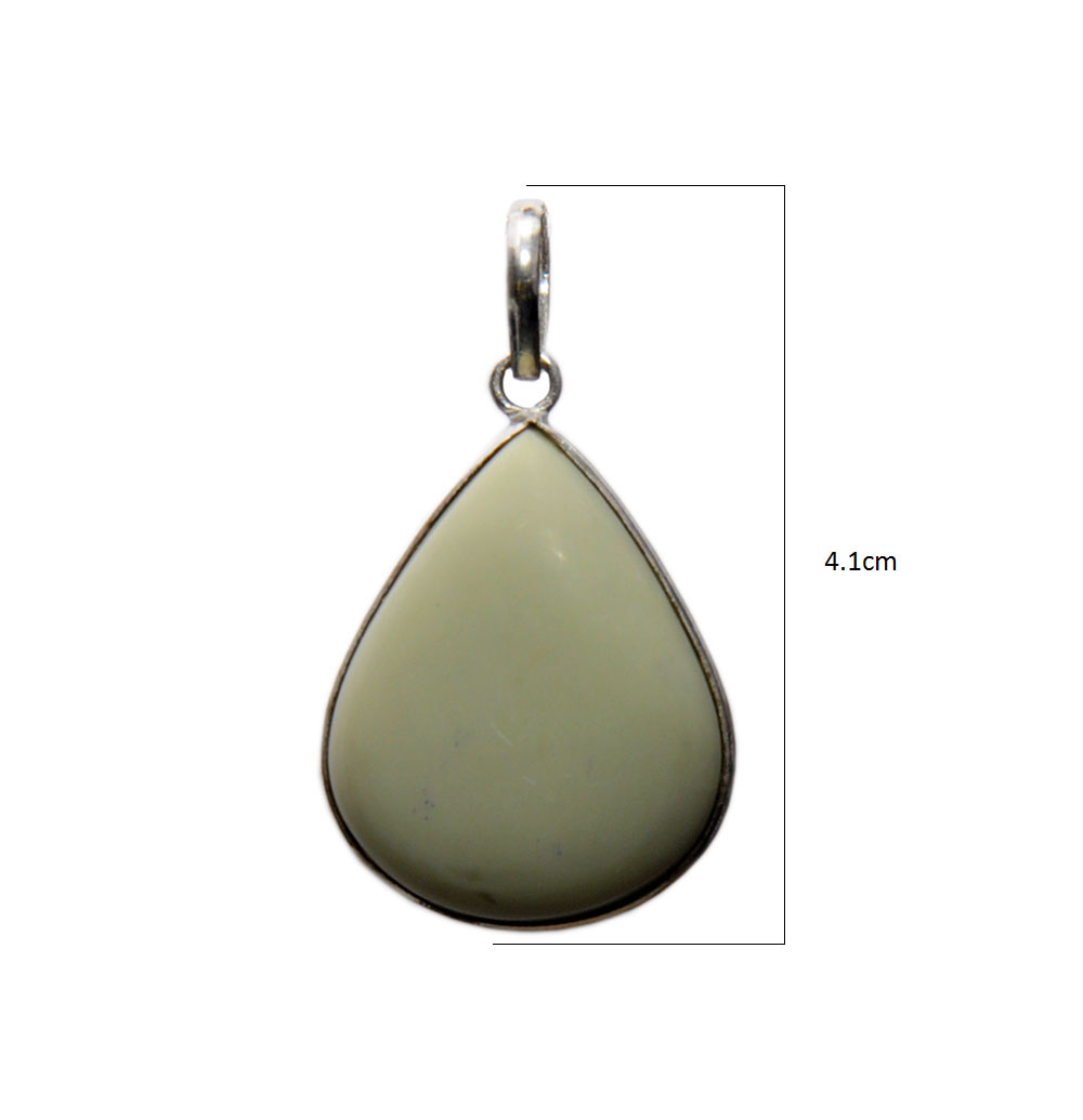 Gaspeite Gemstone Studded Pendant In .925 Silver Overlay GP4362