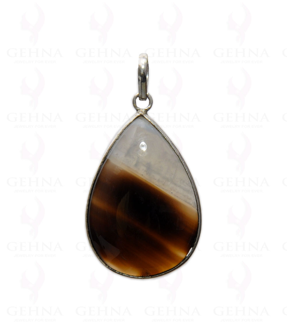 Botana Onyx Gemstone Studded Pendant In .925 Silver Overlay GP4366