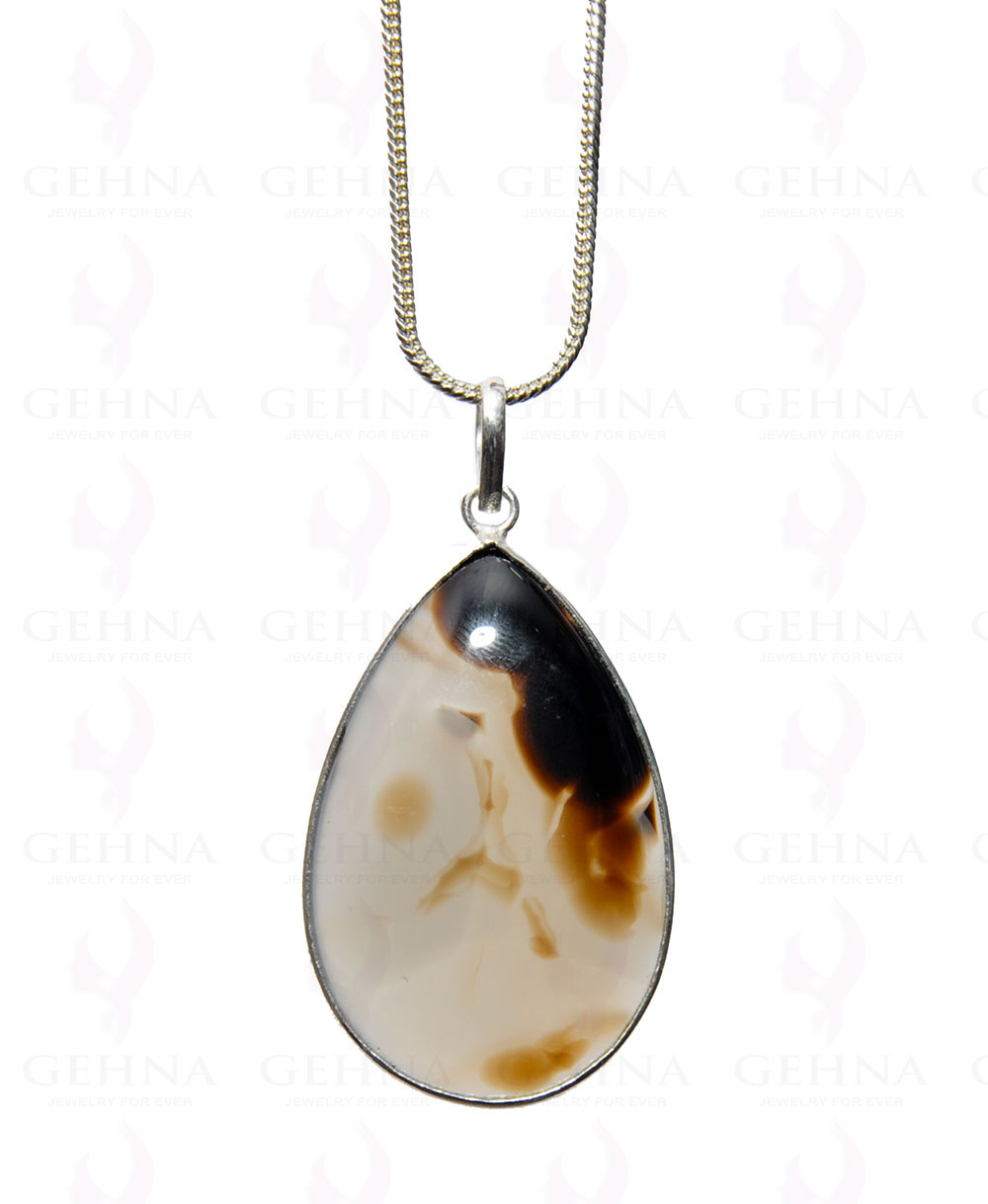 Botana Onyx Gemstone Studded Pendant In .925 Silver Overlay GP4370