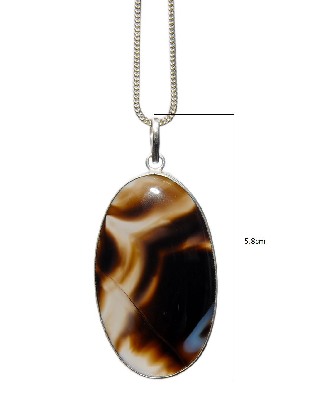 Botana Onyx Gemstone Studded Pendant In .925 Silver Overlay GP4381
